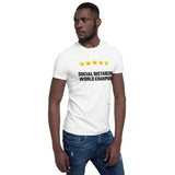 Social Distancing World Champion (Stars) - Short-Sleeve Unisex T-Shirt