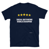Social Distancing World Champion (Stars) - Short-Sleeve Unisex T-Shirt