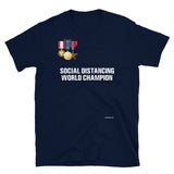 Social Distancing World Champion (Medals) - Short-Sleeve Unisex T-Shirt