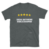 Social Distancing World Champion (Stars) - Short-Sleeve Unisex T-Shirt