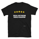 Social Distancing World Champion (Stars) - Short-Sleeve Unisex T-Shirt