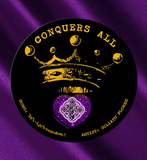 Conquers All - Linkmerch 4.5" x 4.5" sticker 5 Pack, "Advocate"