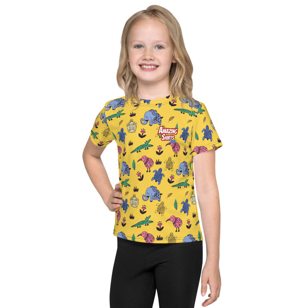 Zoo Animals Yellow - Amazing Shirt Kids