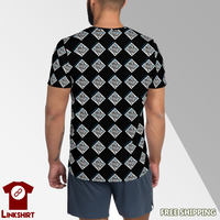 Share Anything Shirt (black, white, and blue) - All-Over Print Men's Athletic ♦Linkshirt T-shirt