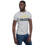 Social Distancing World Champion (Stars) - Short-Sleeve Unisex T-Shirt