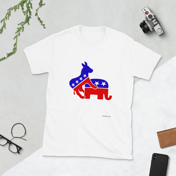 Donkey Love's Elephant - Short-Sleeve Unisex T-Shirt