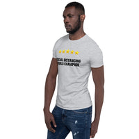 Social Distancing World Champion (Stars) - Short-Sleeve Unisex T-Shirt