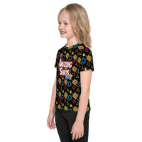 Neon Pattern (Black) - Kids Amazing Shirt