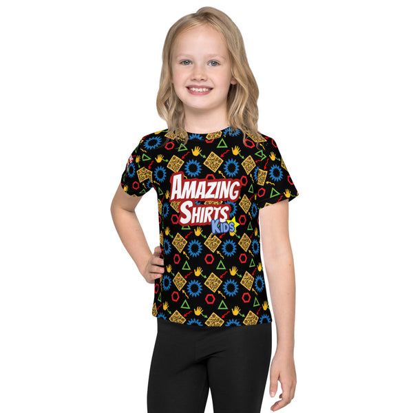 Neon Pattern (Black) - Kids Amazing Shirt