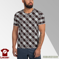 Tartan (AKA Scottish Camouflage) All-Over Print, Share Anything - Men's Athletic ♦ Linkshirt T-shirt