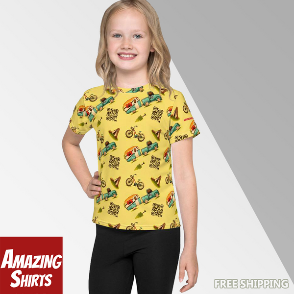Yellow Happy Camper (Boys & Girls) Shirt - Linkshirt Kids T-Shirt